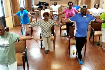 seniors exercising to prevent falls