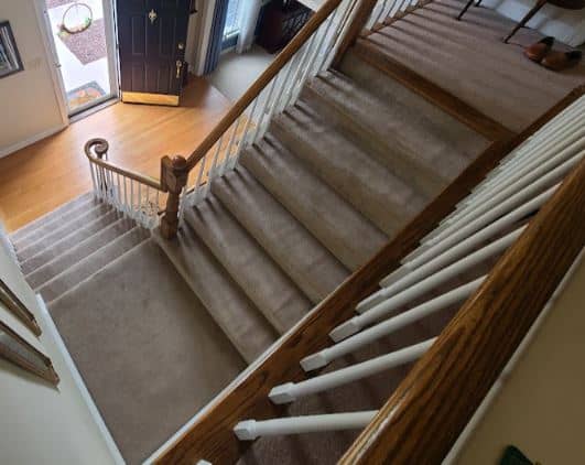 Looking down a staircase